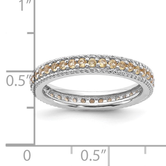 Sterling Silver Stackable Expressions Polished Citrine Eternity Ring