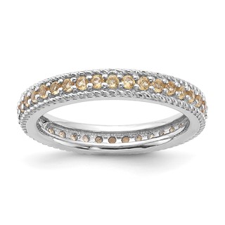 Sterling Silver Stackable Expressions Polished Citrine Eternity Ring