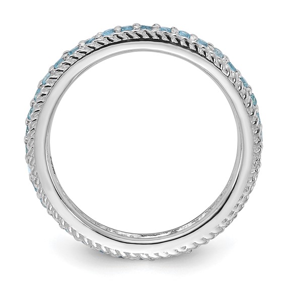 Sterling Silver Stackable Expressions Polished Blue Topaz Eternity Ring