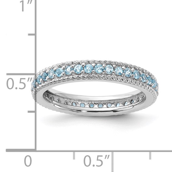 Sterling Silver Stackable Expressions Polished Blue Topaz Eternity Ring