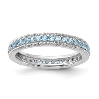 Sterling Silver Stackable Expressions Polished Blue Topaz Eternity Ring