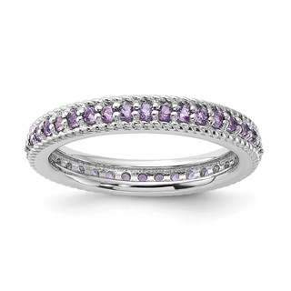 Sterling Silver Stackable Expressions Polished Amethyst Eternity Ring