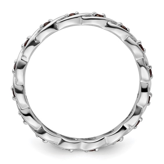 Sterling Silver Stackable Expressions Gemstone Filigree Ring