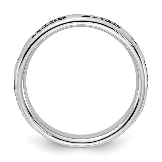 Sterling Silver Stackable Expressions Enameled Lyric Kiss This Ring