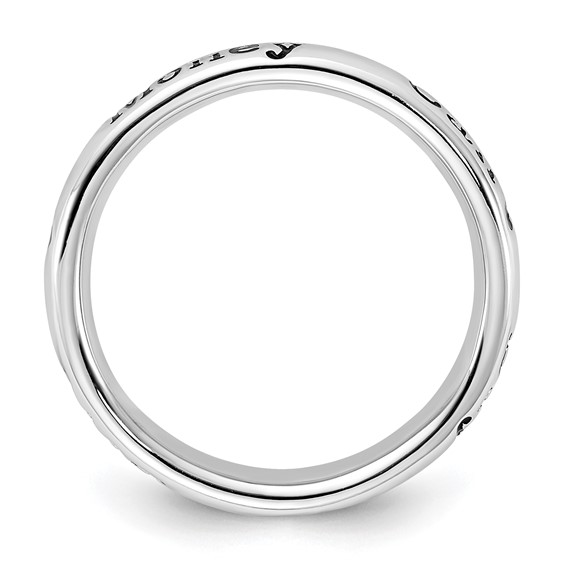 Sterling Silver Stackable Expressions Enameled Lyric Money Can't Buy Me Love Ring