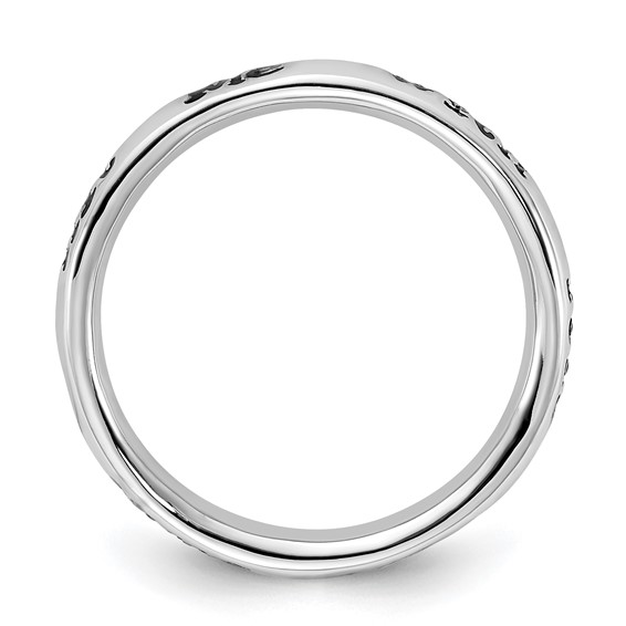 Sterling Silver Stackable Expressions Enameled Lyric Hit Me with Your Best Shot Ring