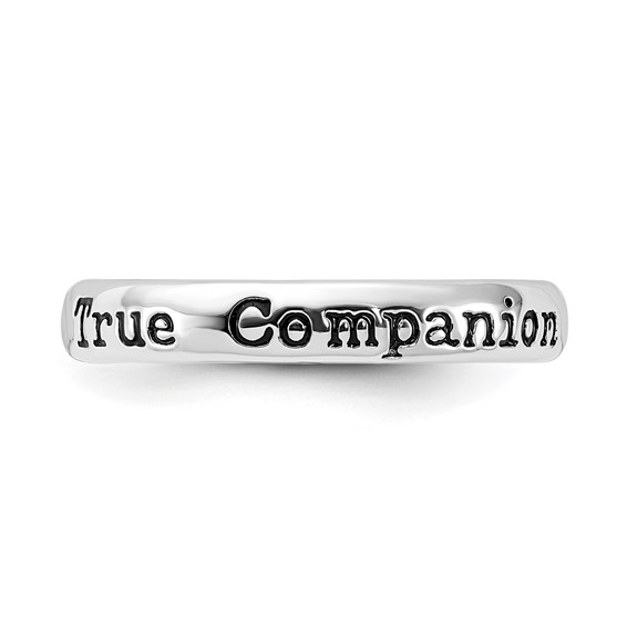 Sterling Silver Stackable Expressions Enameled Lyric True Companion Ring