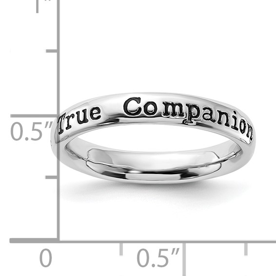 Sterling Silver Stackable Expressions Enameled Lyric True Companion Ring