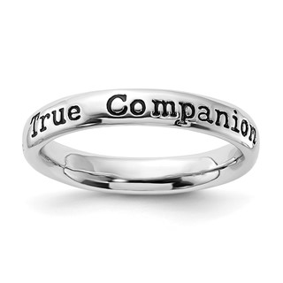 Sterling Silver Stackable Expressions Enameled Lyric True Companion Ring
