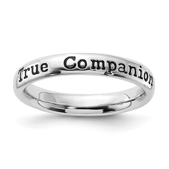 Sterling Silver Stackable Expressions Enameled Lyric True Companion Ring