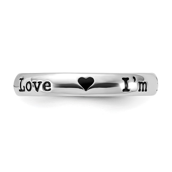 Sterling Silver Stackable Expressions Enameled Lyric I'm in the Mood For Love Ring