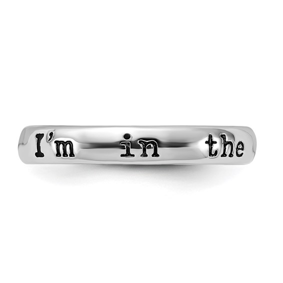 Sterling Silver Stackable Expressions Enameled Lyric I'm in the Mood For Love Ring