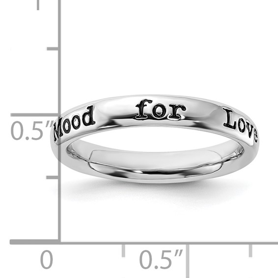 Sterling Silver Stackable Expressions Enameled Lyric I'm in the Mood For Love Ring