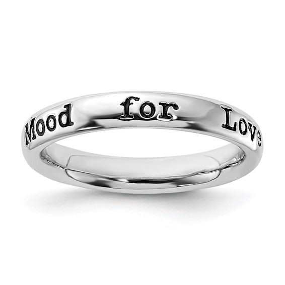 Sterling Silver Stackable Expressions Enameled Lyric I'm in the Mood For Love Ring