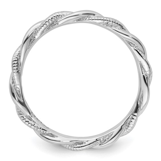 Sterling Silver Stackable Expressions Rhodium-plated Twist Ring