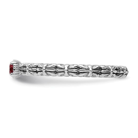 Sterling Silver Stackable Expressions Created Gemstone Single Stone Rings