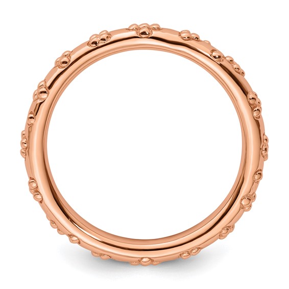 Sterling Silver Stackable Expressions Pink-plated Textured Ring