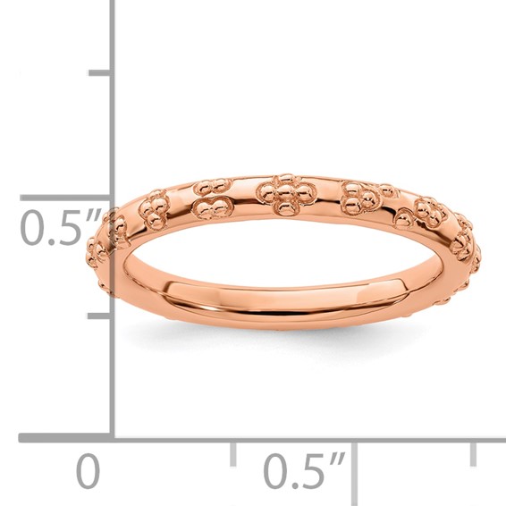 Sterling Silver Stackable Expressions Pink-plated Textured Ring
