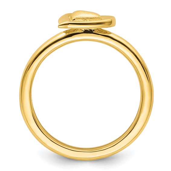 Sterling Silver Stackable Expressions Gold-plated Heart Ring