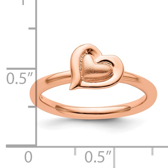 Sterling Silver Stackable Expressions Pink-plated Heart Ring