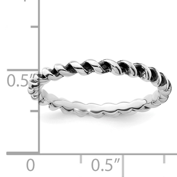 Sterling Silver Stackable Expressions Antiqued Ring