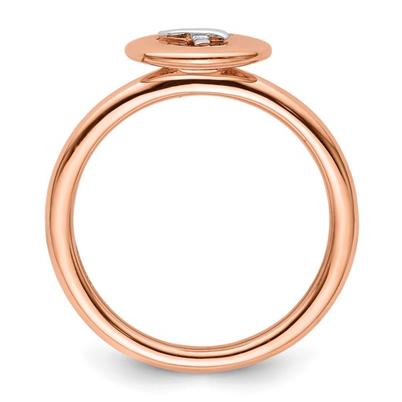 Sterling Silver, 14k Rose & White plated Stackable Expressions Diamond Ring