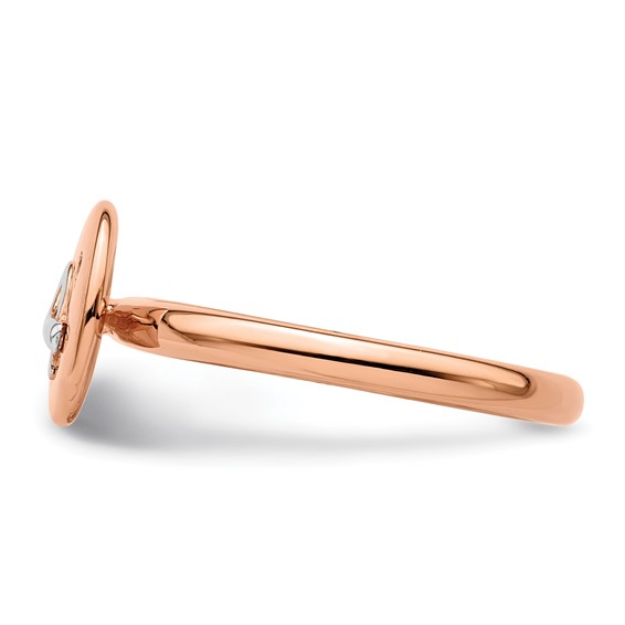 Sterling Silver, 14k Rose & White plated Stackable Expressions Diamond Ring