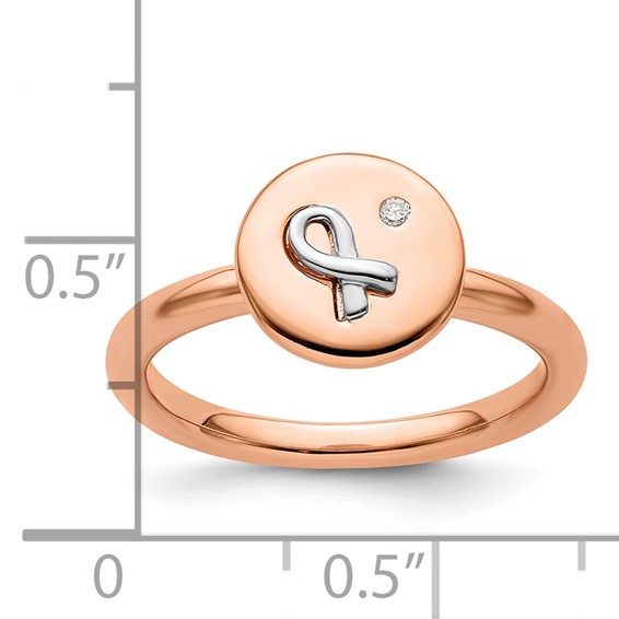 Sterling Silver, 14k Rose & White plated Stackable Expressions Diamond Ring