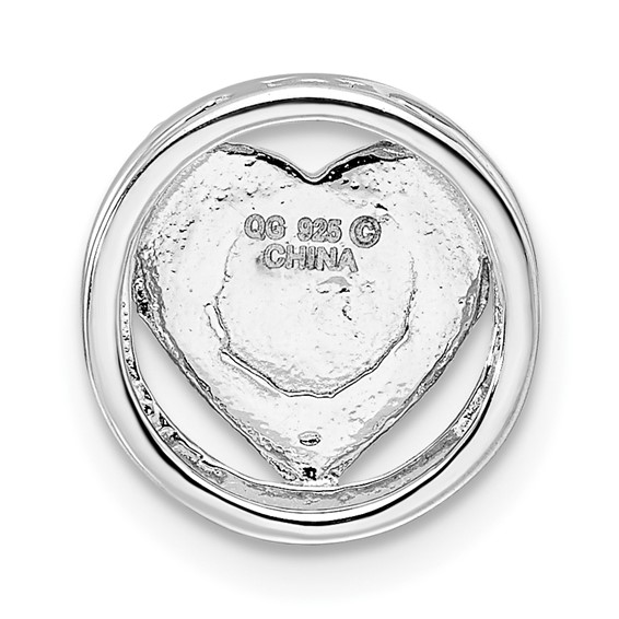 Sterling Silver Stackable Expressions Small Red Enameled Heart Chain Slide