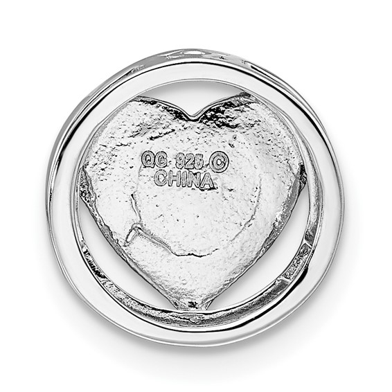 Sterling Silver Stackable Expressions Small Pink Enameled Heart Chain Slide