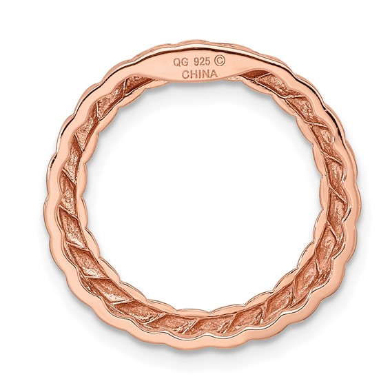 Sterling Silver Stackable Expressions Rose-tone Med Polished Chain Slide