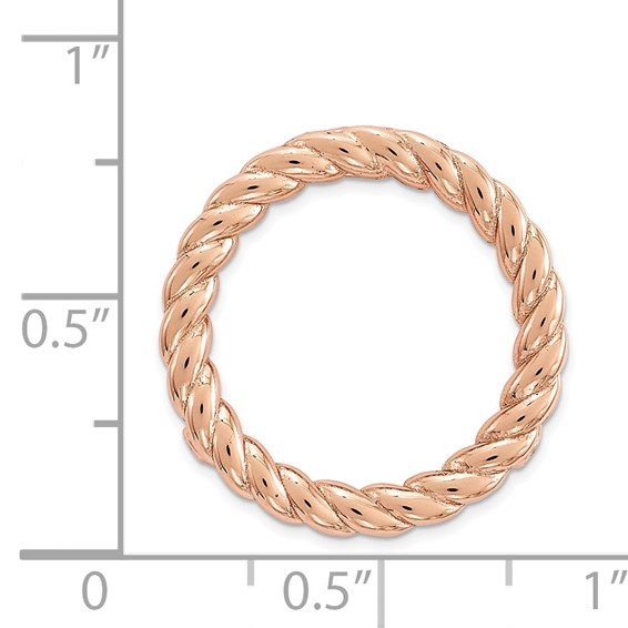 Sterling Silver Stackable Expressions Rose-tone Med Polished Chain Slide