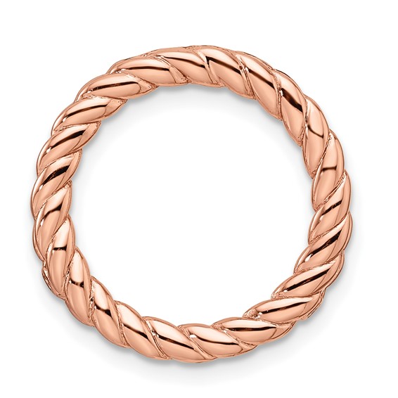 Sterling Silver Stackable Expressions Rose-tone Med Polished Chain Slide