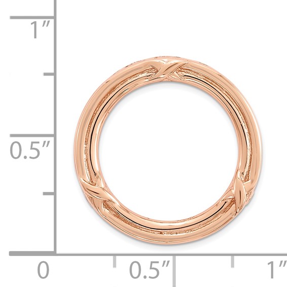 Sterling Silver Stackable Expressions Rose-tone Med Polished Chain Slide