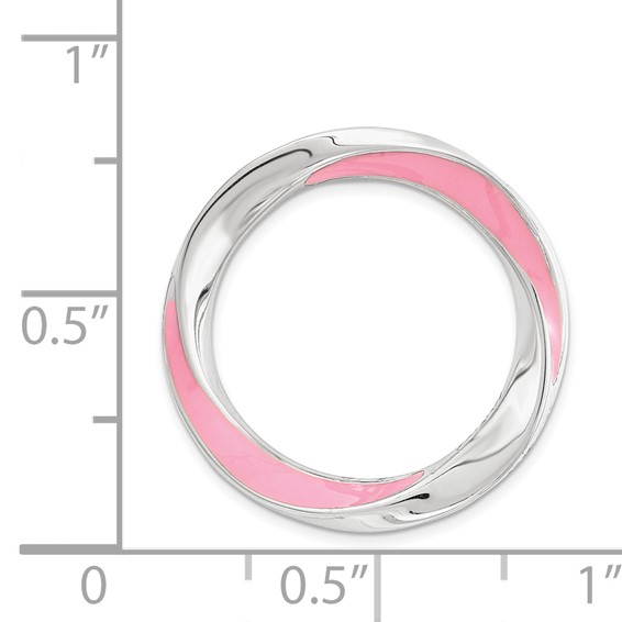 Sterling Silver Stackable Expressions Medium Pink Enameled Chain Slide