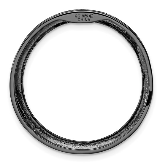 Sterling Silver Stackable Expressions Black-plated Large Chain Slide