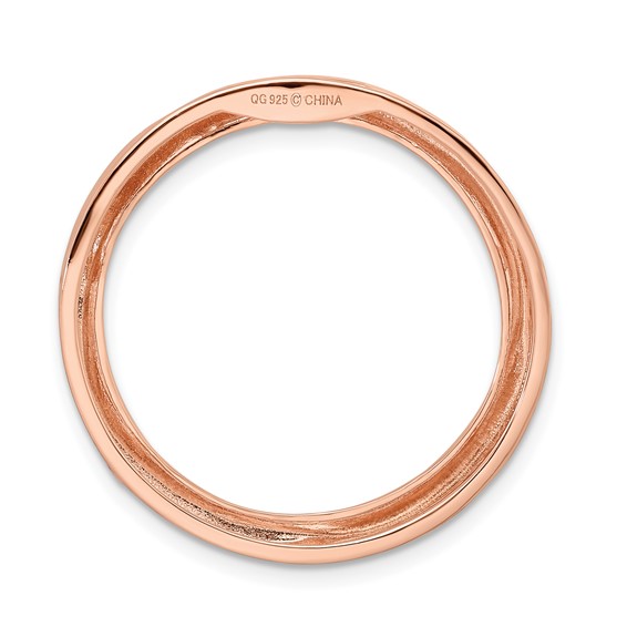 Sterling Silver Stackable Expressions Rose-tone Large Polished Chain Slide