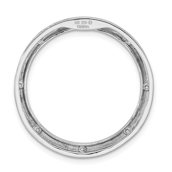 Sterling Silver Stackable Expressions Large Polished Aquamarine Chain Slide