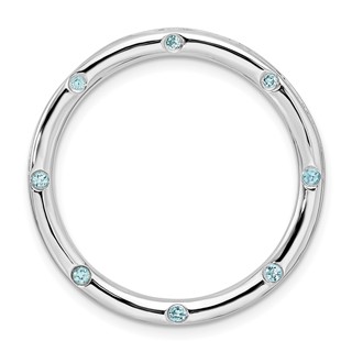 Sterling Silver Stackable Expressions Large Polished Blue Topaz Chain Slide