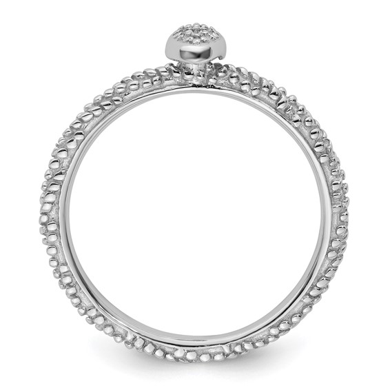 Sterling Silver Diamond Stackable Expressions Textured Ring