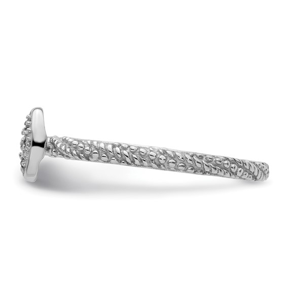 Sterling Silver Diamond Stackable Expressions Textured Ring