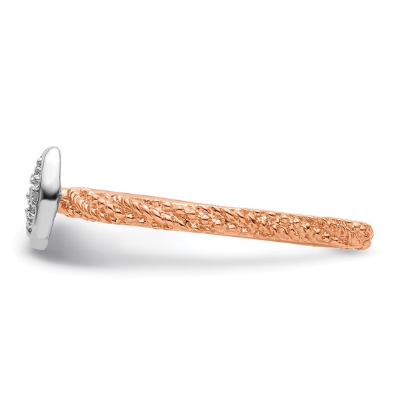 Sterling Silver Diamond Stackable Expressions Rose Gold Plated Ring