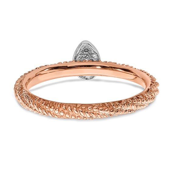 Sterling Silver Diamond Stackable Expressions Rose Gold Plated Ring