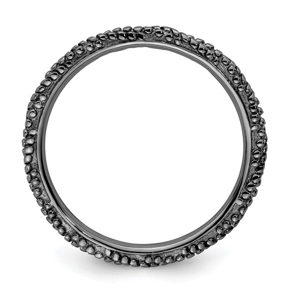 Sterling Silver Stackable Expressions Polished Ruthenium Plated Ring