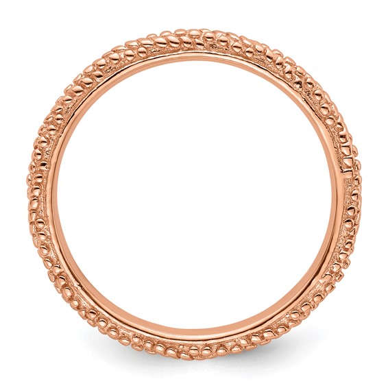 Sterling Silver Stackable Expressions Polished Rose Gold-plated Ring
