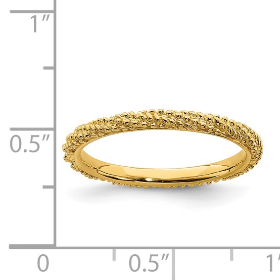 Sterling Silver Stackable Expressions Polished Gold-plated Ring