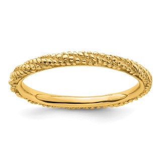 Sterling Silver Stackable Expressions Polished Gold-plated Ring