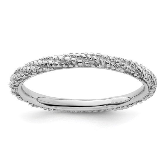 Sterling Silver Stackable Expressions Polished Textured Ring