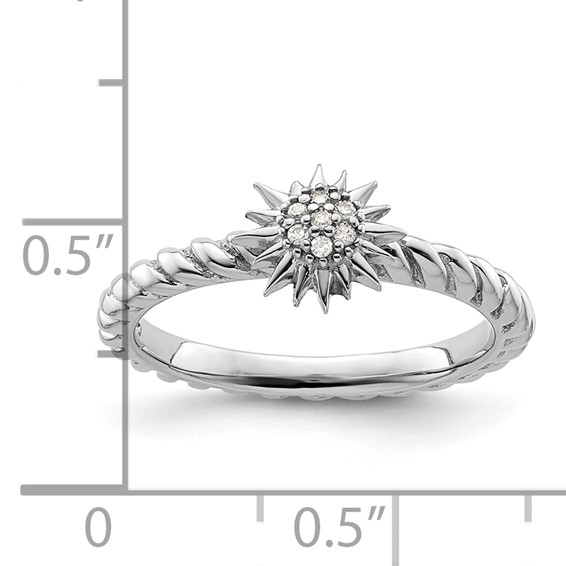 Sterling Silver Stackable Expressions Diamond Star Ring