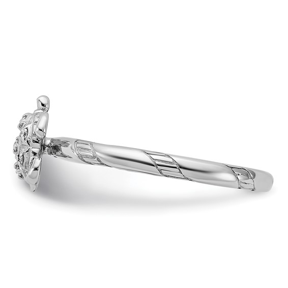 Sterling Silver Stackable Expressions Diamond Turtle Ring